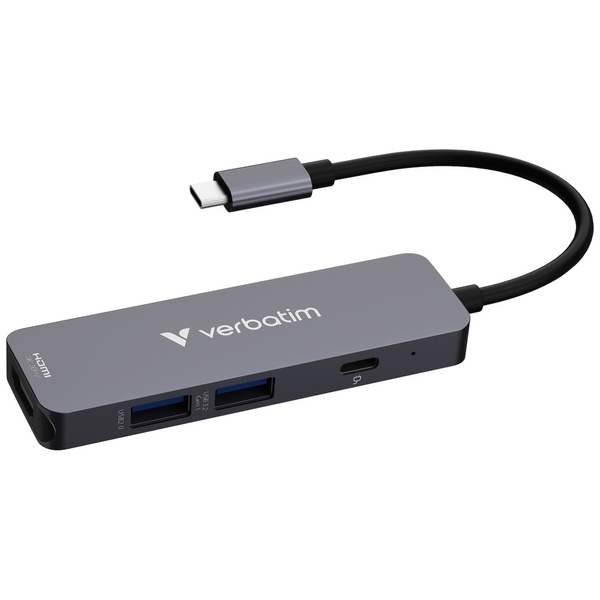 Adapter Hub Verbatim USB-C/HDMI/USB-A    3.2/USB-A 2.0 aluminiowy 32155