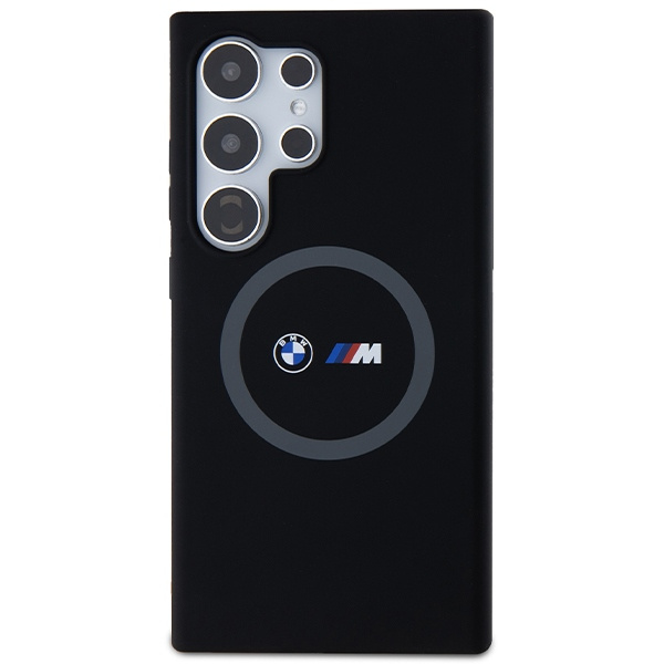 Etui BMW M Silicone Printed Ring MagSafe na Samsung Galaxy S24 Ultra - czarne