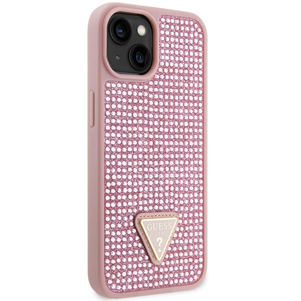 Guess GUHCP14SHDGTPP iPhone 14 / 15 / 136.1" różowy/pink hardcase Rhinestone Triangle