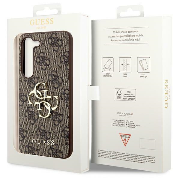 Guess GUHCS24M4GMGBR S24+ S926brązowy/brown hardcase 4G Big Metal Logo