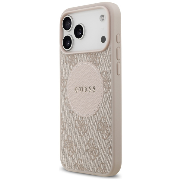 Etui Guess 4G Circle Classic Logo        MagSafe do iPhone 17 Pro Max różowy