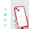 CLEAR 3IN1 CASE FOR IPHONE 13 MINI GEL COVER WITH FRAME RED