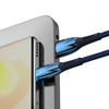 BASEUS GLIMMER SERIES FAST CHARGING CABLE USB-A - USB-C 100W 480MBPS 2M BLUE