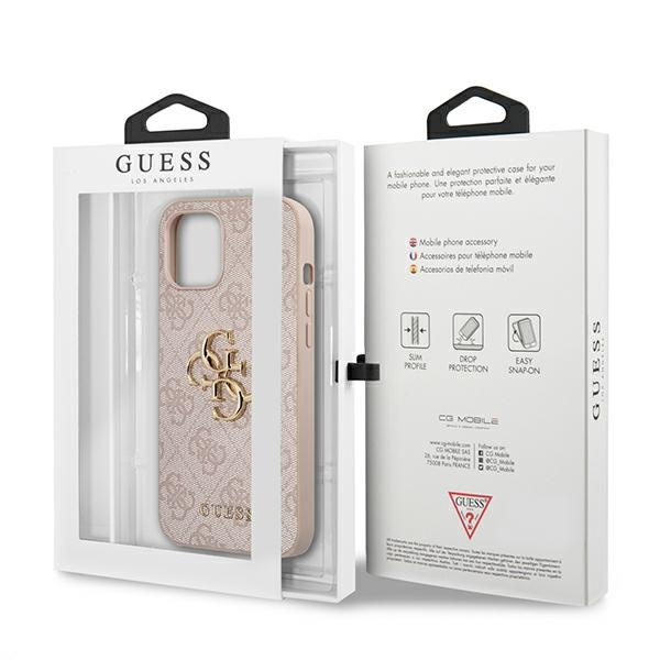 Guess GUHCP12M4GMGPI iPhone 12/12 Pro6,1" różowy/pink hardcase 4G Big Metal Logo