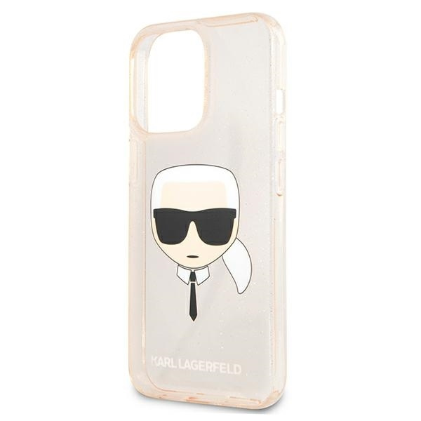 KARL LAGERFELD KLHCP13LKHTUGLGO IPHONE 13 PRO / 13 6,1" ZŁOTY/GOLD HARDCASE GLITTER KARL`S HEAD