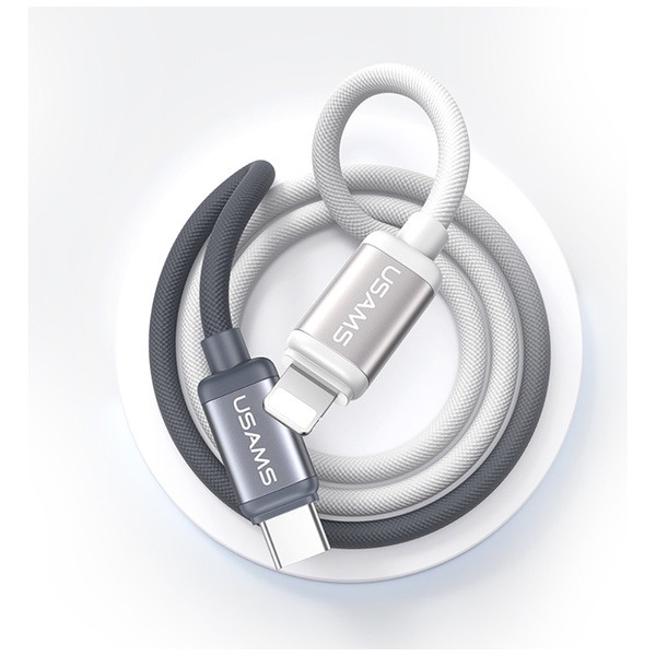 Kabel USAMS Bicolor Series SJ757 PD 30W  USB-C/Lightning 1.2m czarno biały