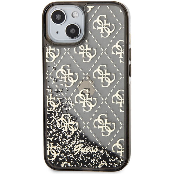 Guess GUHCP14SLC4PSGK iPhone 14 / 15 /13 6.1" czarny/black hardcase Liquid Glitter 4G Transculent