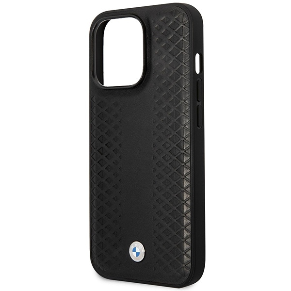 Etui BMW Leather Diamond Pattern MagSafe na iPhone 14 Pro Max - czarne