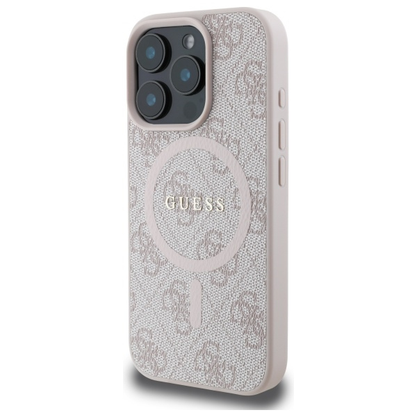 Guess GUHMP16XG4GFRP iPhone 16 Pro Max 6.9" różowy/pink hardcase 4G Ring Classic Logo MagSafe