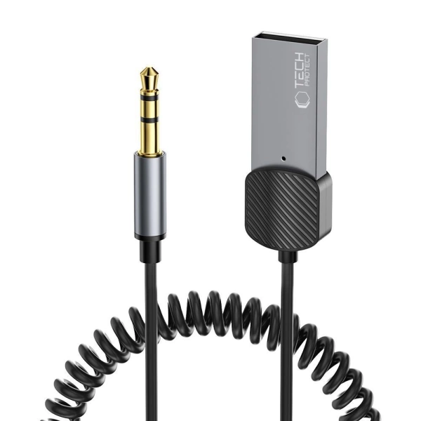 Adapter Tech-Protect UltraBoost audio mini jack 3.5mm (męski) / Bluetooth - szary