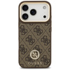 Etui Guess 4G Strass Logo & Big Strap    Metal Buttons MagSafe do iPhone 17 Pro brązowy
