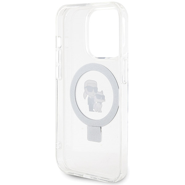 Etui Karl Lagerfeld Ring Stand Karl&Choupettte MagSafe na iPhone 13 Pro Max - białe