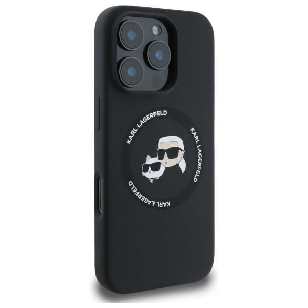 Karl Lagerfeld KLHMP16XSKCHTCK iPhone 16  Pro Max 6.9" czarny/black hardcase Silicone Karl&Choupette Heads MagSafe