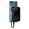 Baseus Qpow Digital Display powerbank with fast charging 10000mAh 22.5W QC/PD/SCP/FCP with built-in USB-C cable black