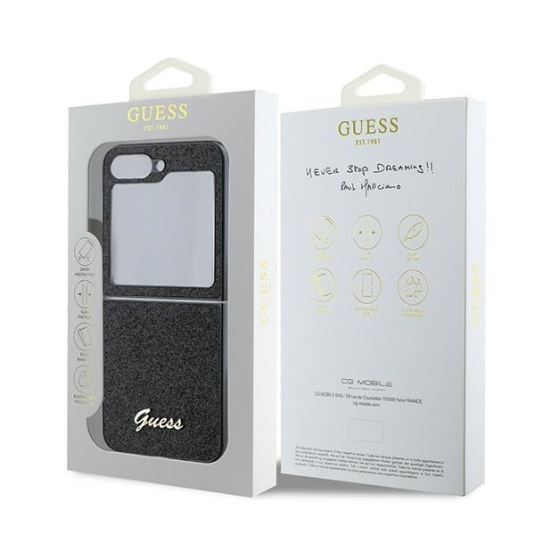 Guess GUHCZF6HGGSHK Z Flip6 F741czarny/black 4G Glitter Script
