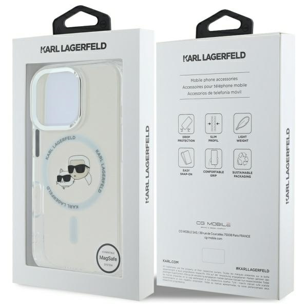 Karl Lagerfeld KLHMP16XHLSKCH iPhone 16 Pro Max 6.9" biały/white hardcase IML Metal Karl&Choupette Head MagSafe
