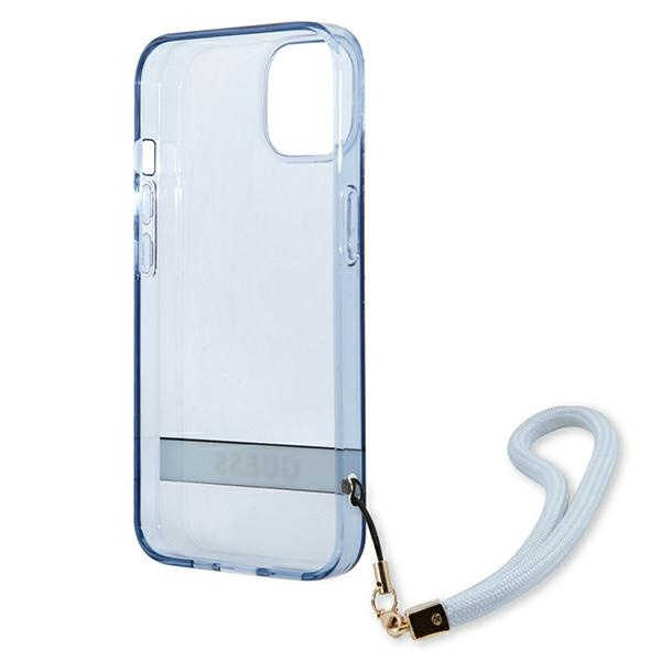 Guess GUHCP13SHTSGSB iPhone 13 mini 5,4"niebieski/blue hardcase Translucent Stap