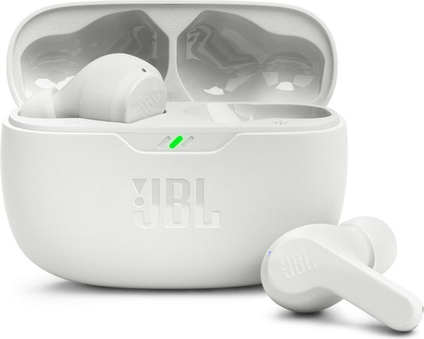 Słuchawki JBL Wave Beam bezprzewodowe dokanałowe Bluetooth 5.2 IP54 IPX2 - białe