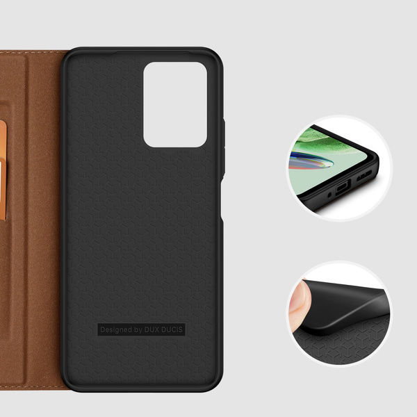 DUX DUCIS SKIN X2 CASE FOR XIAOMI REDMI NOTE 12 5G / POCO X5 5G COVER FLIP WALLET STAND BROWN