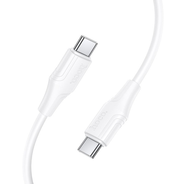 Kabel Silikonowy USB C do USB C Hoco 3A 60W 1 m X124 biały