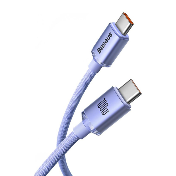 Kabel Baseus CAJY000705 USB-C - USB-C PD QC 100W 5A 480Mb/s 2m - fioletowy
