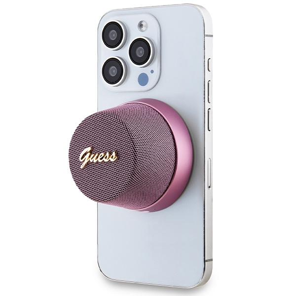 Guess głośnik Bluetooth GUWSC3ALSMPSpeaker Stand różowy/pink Magnetic Script Metal