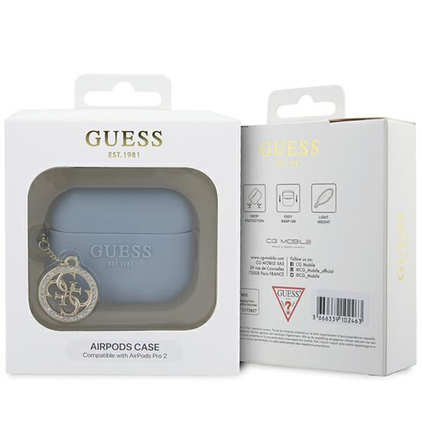 Guess GUAP23DSLGHDB AirPods Pro 2(2022/2023) cover niebieski/blue 3D Rubber 4G Diamond Charm