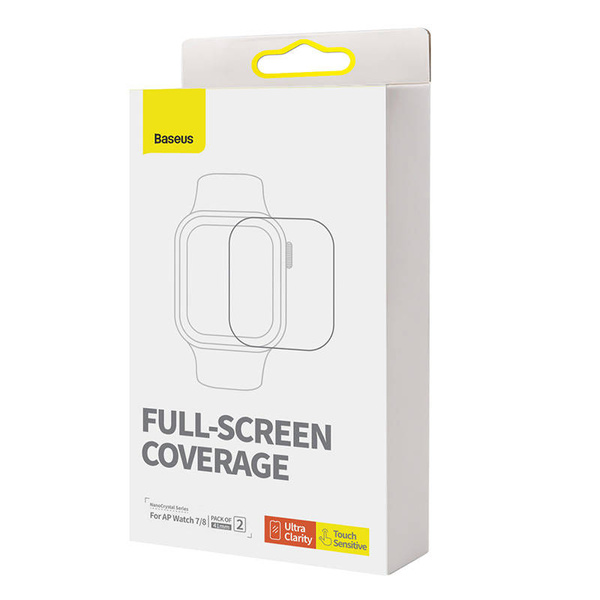 Set of 2x Baseus NanoCrystal protective foil for Apple Watch 7/8/9 41mm + mounting kit - transparent