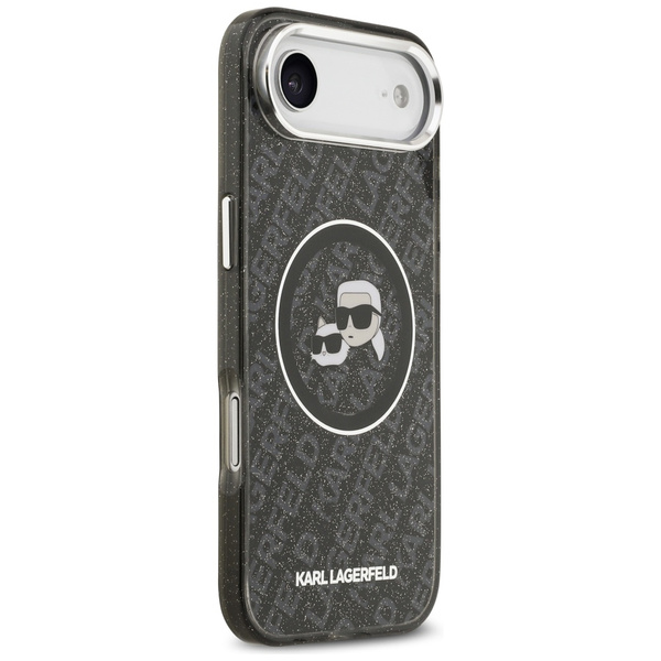 Etui Karl Lagerfeld IML Glitter Karl &   Choupette Heads Logo MagSafe do iPhone Air czarny