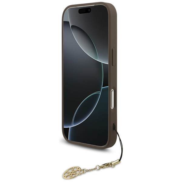 Etui Guess 4G Charms Collection MagSafe  do iPhone 17 Pro brązowy