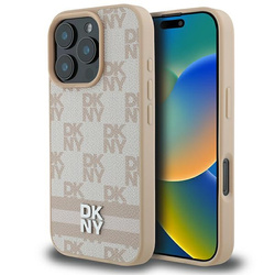 DKNY DKHCP16LPCPTSSP iPhone 16 Pro 6.3"różowy/pink hardcase Checkered Pattern & Printed Stripes