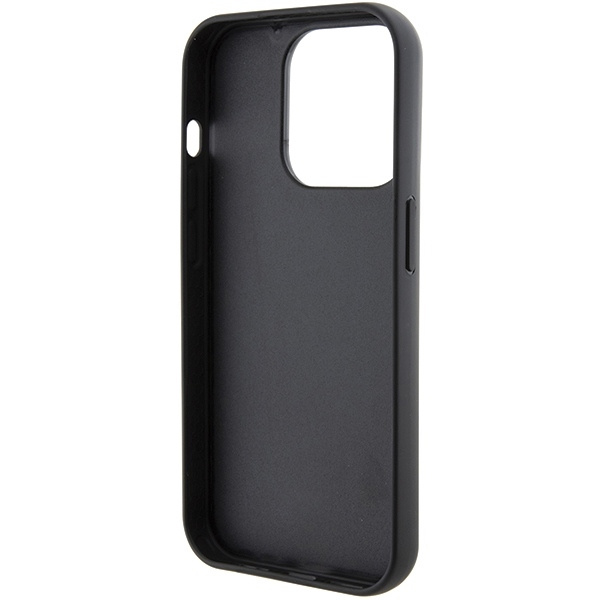 Karl Lagerfeld Gripstand Saffiano Choupette Pins case for iPhone 15 Pro - black