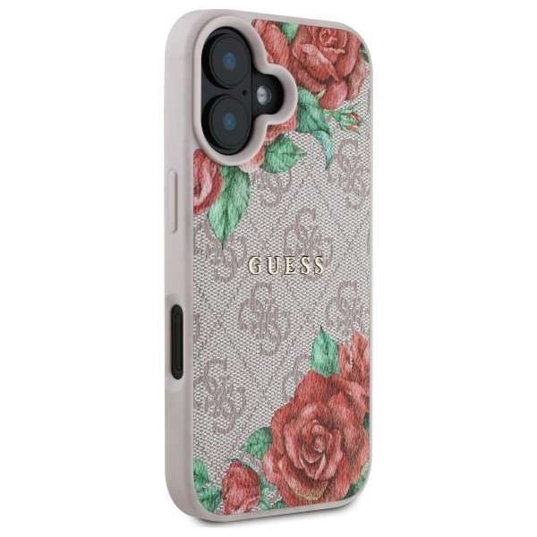Guess GUHMP16SP4ROPEMCP iPhone 16 6.1"   różowy/pink hardcase 4G Flowers Print MagSafe