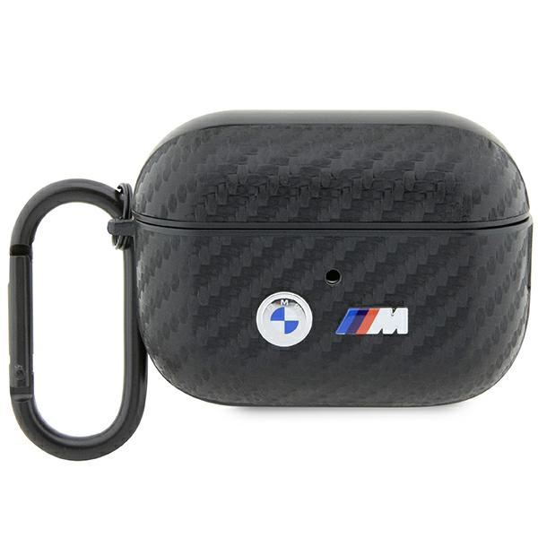 Etui BMW Carbon Double Metal Logo na AirPods Pro 2 gen - czarne