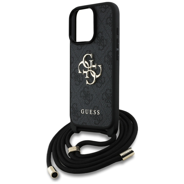Etui Guess 4G Big Logo Cord Stap         Crossbody do iPhone 16 Pro czarny