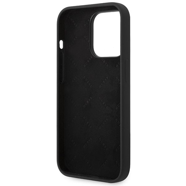 Guess GUHCP14XSLSMK iPhone 14 Pro Max6,7" czarny/black hard case Silicone Vintage Gold Logo