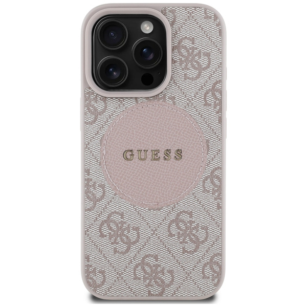 Etui Guess 4G Circle Classic Logo        MagSafe do iPhone 16 Pro różowy