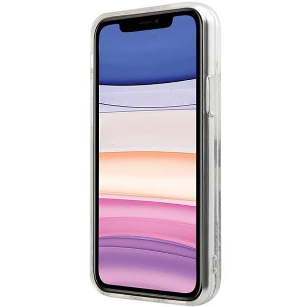 Hello Kitty Liquid Glitter Charms Kitty Head Case for iPhone 11 / Xr - Silver