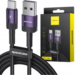 Spacecase USB-C kabel1M 3A purple