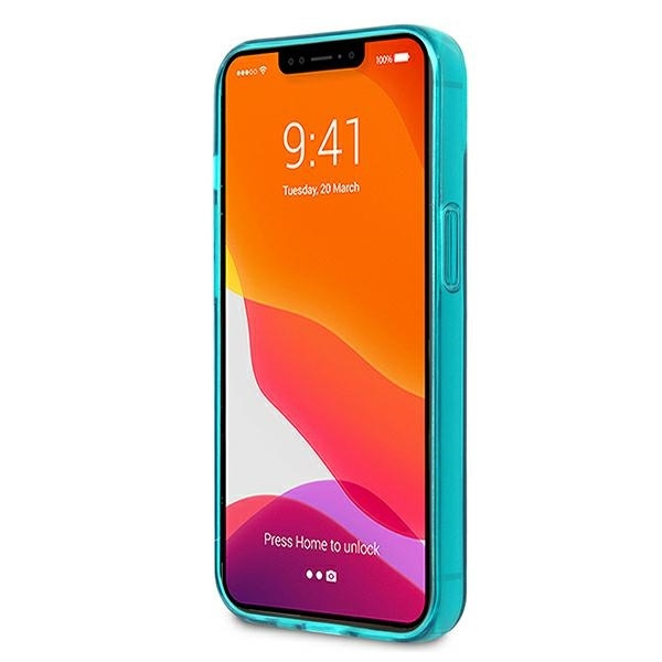 KARL LAGERFELD KLHCP13MCHTRB IPHONE 13 / 14 / 15 6,1" NIEBIESKI/BLUE HARDCASE GLITTER CHOUPETTE FLUO