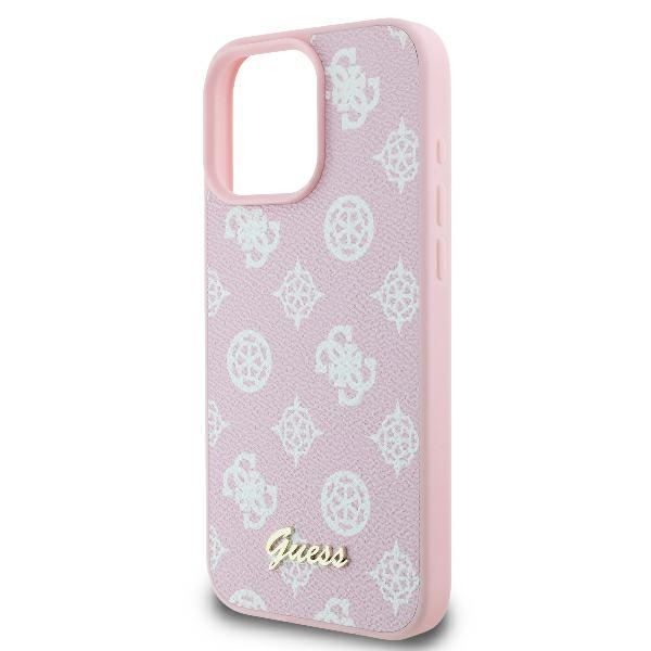 Guess GUHMP16LPGPYSP iPhone 16 Pro6.3" różowy/pink hardcase Peony Script Logo MagSafe