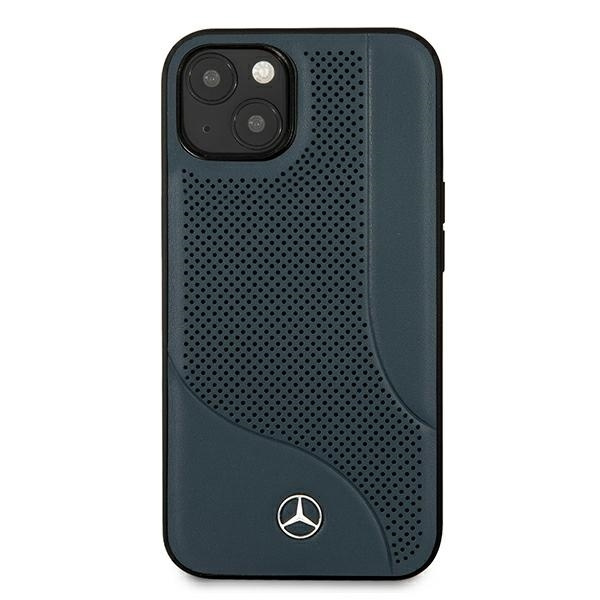 Etui Mercedes Leather Perforated Area na iPhone 13 mini - granatowe