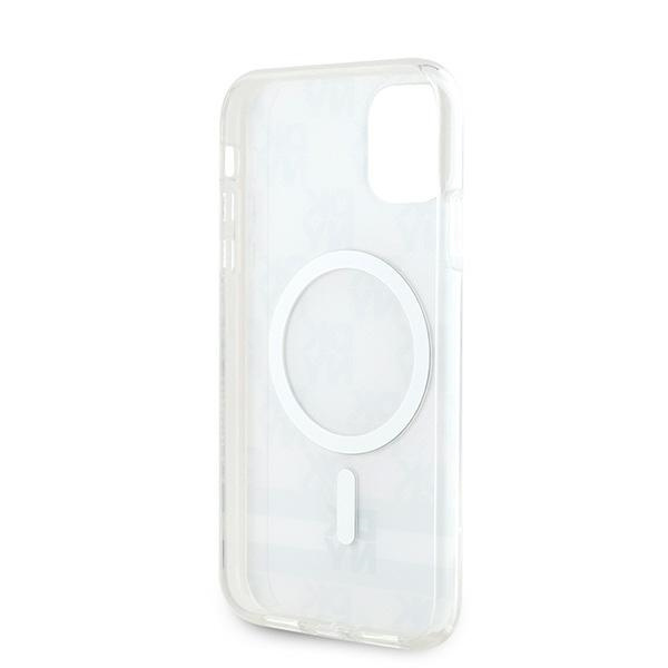 DKNY DKHMN61HCPTSE iPhone 11 / Xr6.1" beżowy/beige hardcase IML Checkered Mono Pattern & Printed Stripes MagSafe