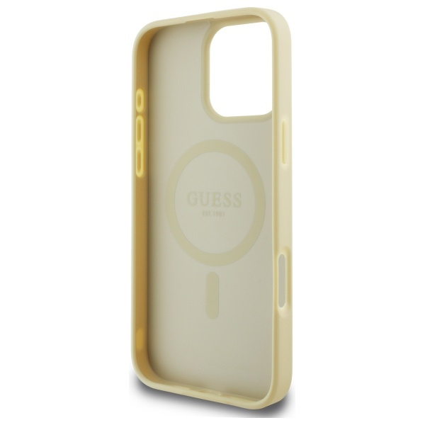 Guess GUHMP16XPSAPSMED iPhone 16 Pro Max6.9" złoty/gold hardcase Saffiano Peony Classic Logo MagSafe
