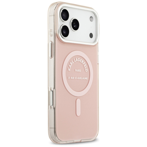 Etui Karl Lagerfeld IML Karl RSG Logo    MagSafe do iPhone 17 Pro Max różowy
