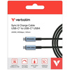 Kabel Verbatim Sync & Charge USB-C do    USB-C 240W 40Gb/s 120cm czarny 31847