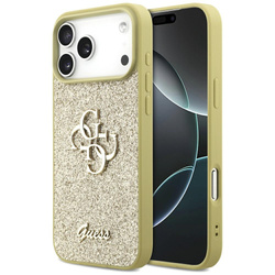 Etui Guess Fixed Glitter Big 4G do iPhone 17 Pro Max złoty
