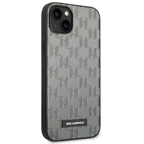 Karl Lagerfeld KLHCP14SSAKLHPG iPhone 14 6.1 "hardcase gray / gray Saffiano Mono Metal Logo