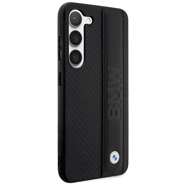 Etui BMW Leather Textured & Stripe na Samsung Galaxy S23 - czarne