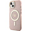 Guess GUHMP14MHCMCGP iPhone 14 Plus/ 15 Plus 6.7" różowy/pink hardcase Glitter Gold MagSafe